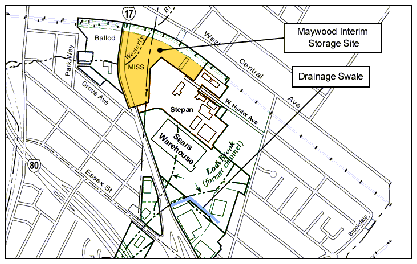 Figure 1: Location of Interim Storage Site and Drainage Swale